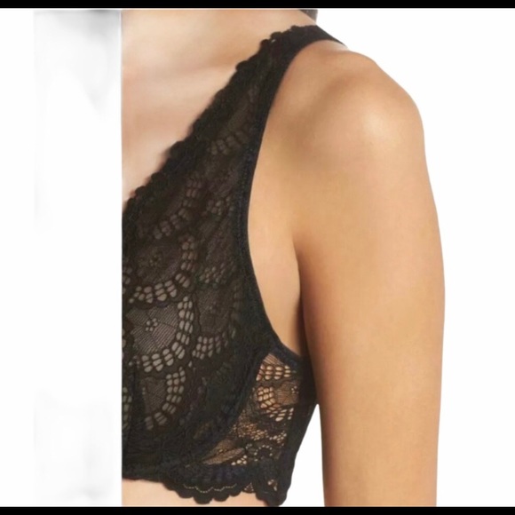 NWT FREE PEOPLE Lace Plunge Underwire Bra 32B - Picture 4 of 6